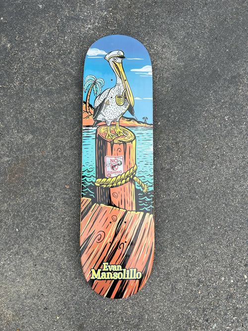 All I Need Pelican Skateboard Deck-8.25 Mansolillo Dock Series | WILD FLIER GIFTS AND APPAREL