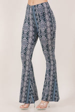 Navy Patterned Flared Pants | WILD FLIER GIFTS AND APPAREL