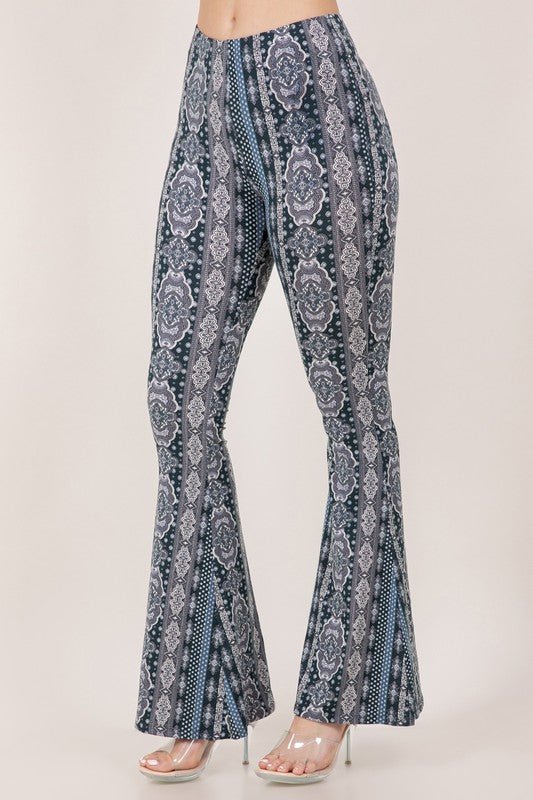 Navy Patterned Flared Pants | WILD FLIER GIFTS AND APPAREL