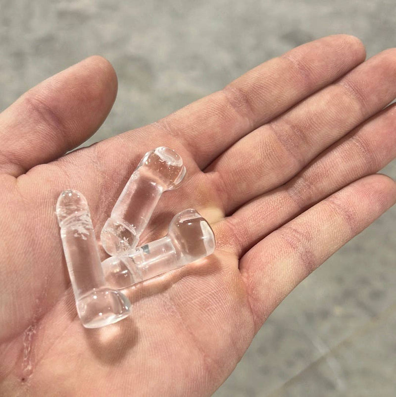 Crystal Phallic Figurine – Small Carved Gemstone Statue: Clear Quartz - Thick | WILD FLIER GIFTS AND APPAREL