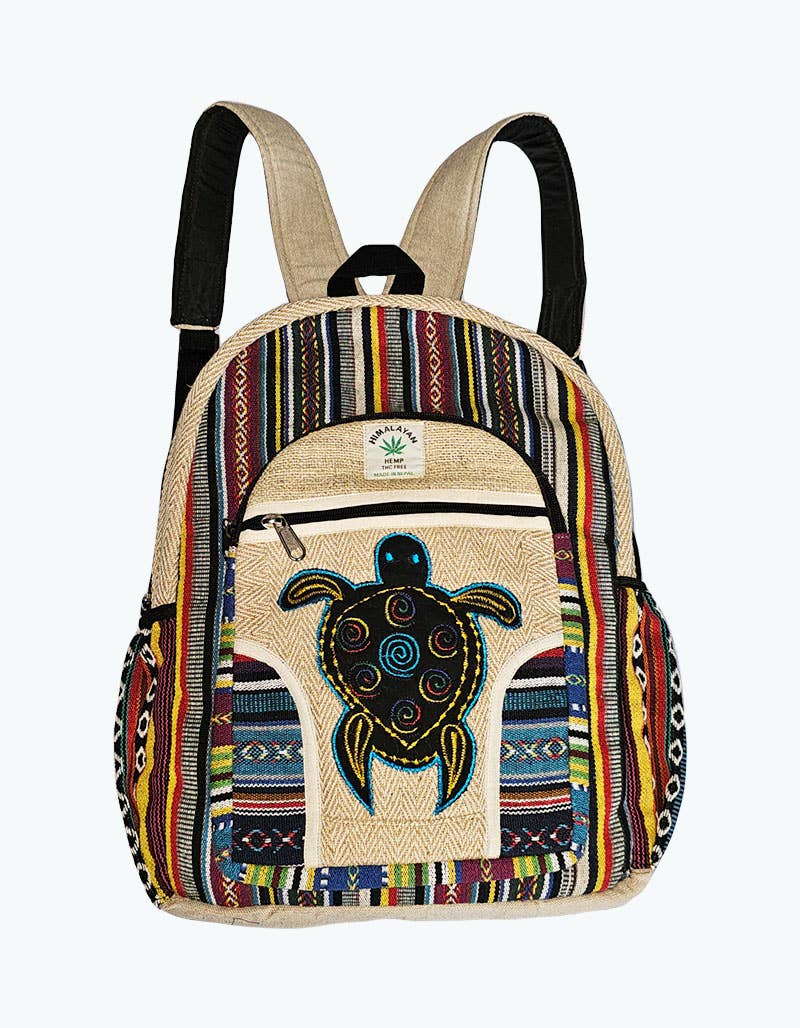 Turtle Power Large Hemp Backpack (CODE-669) | WILD FLIER GIFTS AND APPAREL