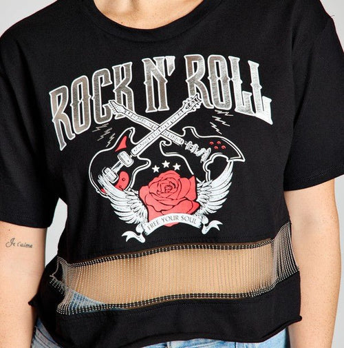 Rock N’ Roll Crop Top With Chain Details | WILD FLIER GIFTS AND APPAREL