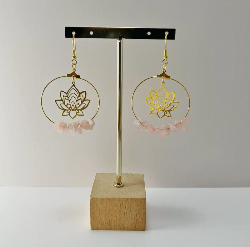 Lotus Gemstone Boho Earrings | WILD FLIER GIFTS AND APPAREL