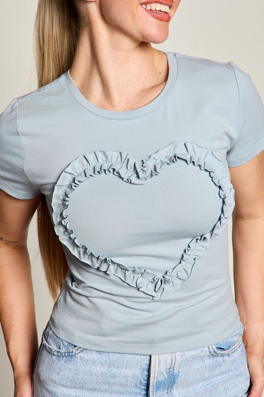 Heart Ruffle Baby Tee | WILD FLIER GIFTS AND APPAREL