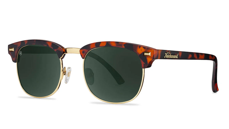Knockaround Matte Tortoise Shell and Gold Brooklines Unisex Polarized Sunglasses