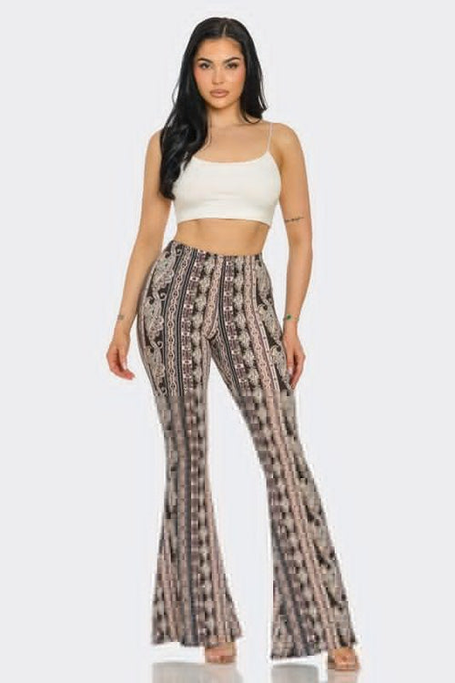 Indie Print Boho Bell Bottom Flared Pants | WILD FLIER GIFTS AND APPAREL