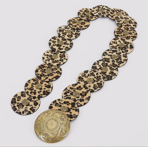 Cow Faux Animal Fur Disc Belt | WILD FLIER GIFTS AND APPAREL