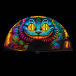 We're All Mad Here Blacklight Large Folding Fan: Neon / O/S | WILD FLIER GIFTS AND APPAREL