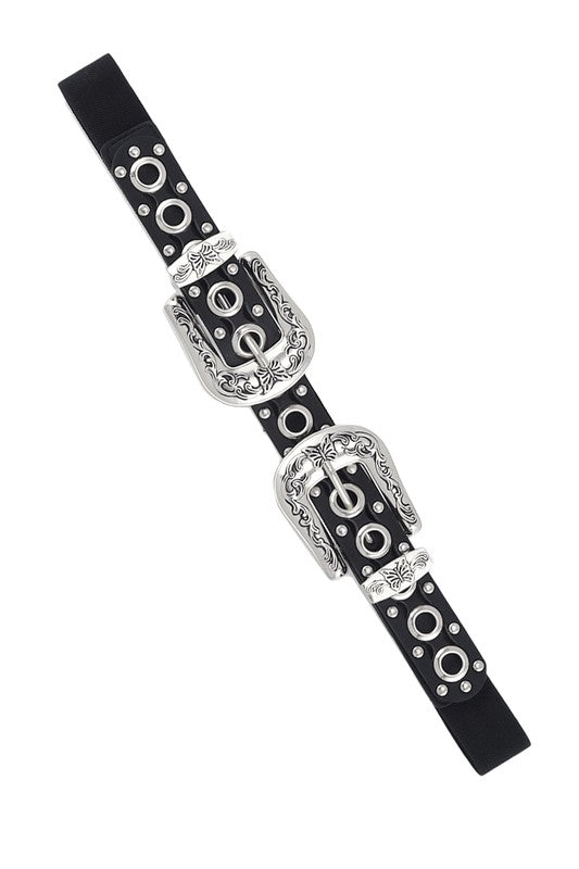 Filigree Western Buckle Elastic Belt