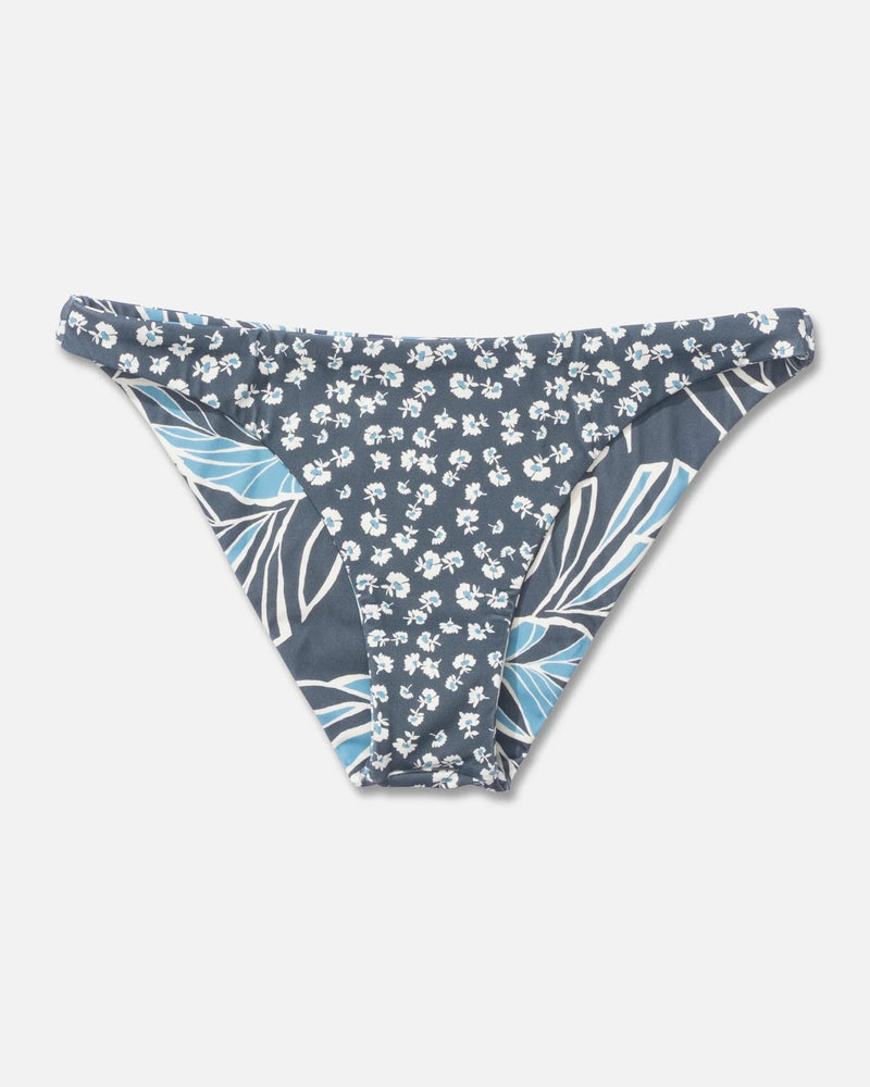 Salty Crew Rattan Palms Reversible Midi Bikini Bottom - Fin Blue | WILD FLIER GIFTS AND APPAREL