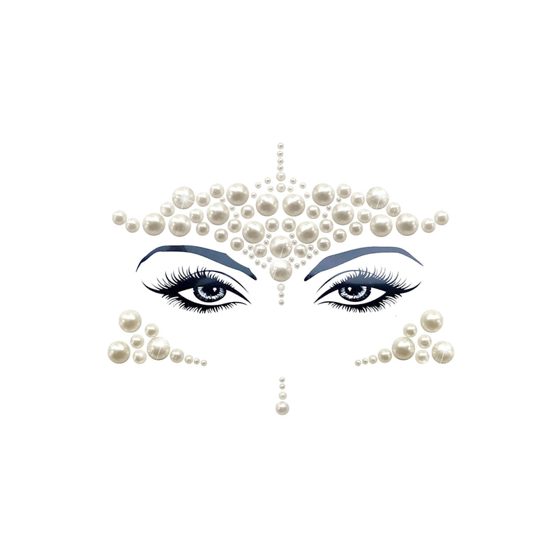 Mazu Iridescent With Pearl Crystal Face Sticke: WHI / O/S | WILD FLIER GIFTS AND APPAREL