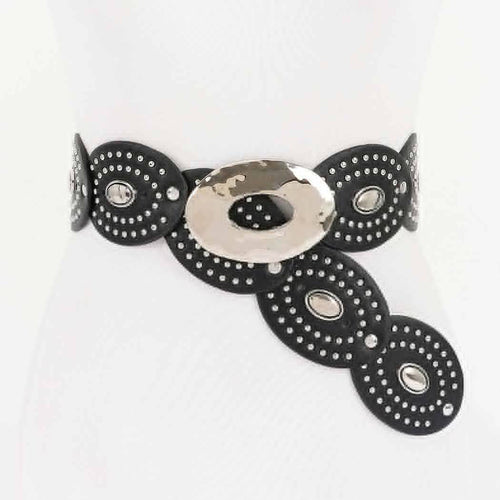 Edgy Oval - Buckle Studded Belt: CM | WILD FLIER GIFTS AND APPAREL