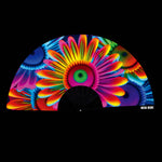 Neon Carnival Daisy Blacklight Folding Fan: Neon / O/S | WILD FLIER GIFTS AND APPAREL