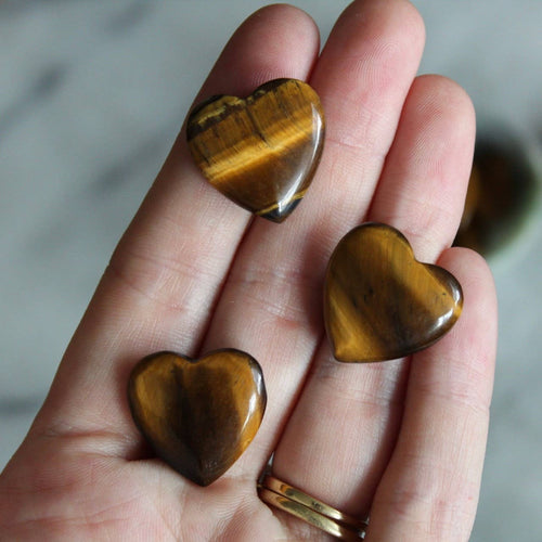 Tiger's Eye 20mm Mini Heart Shaped Gemstone (Crystals & Stones) | WILD FLIER GIFTS AND APPAREL