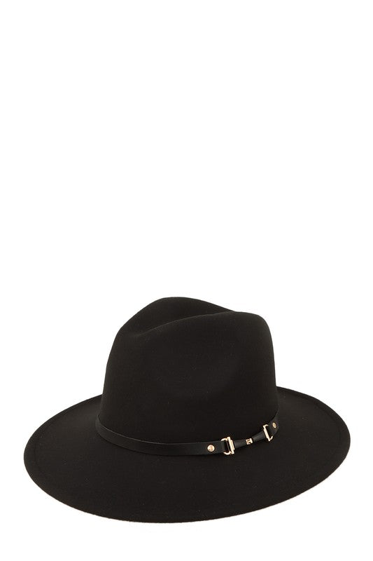 Belt Buckle Black Fedora Hat