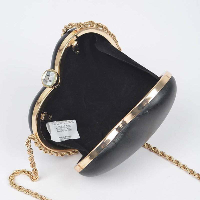 Heart Frame Chain Mini Crossbody Bag: Red | WILD FLIER GIFTS AND APPAREL