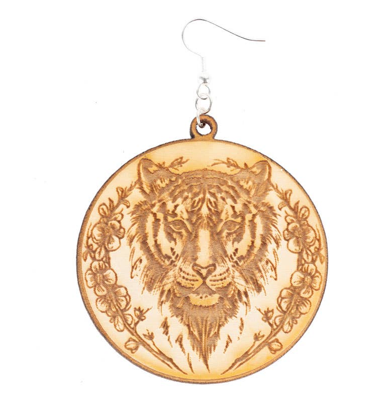 Maple Wood Tiger Earring