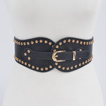 Studded Wide Stretch Belt: Black Silver | WILD FLIER GIFTS AND APPAREL