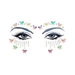 Flutura Butterfly Iridescent Crystal Face Jewels: MUL / O/S | WILD FLIER GIFTS AND APPAREL