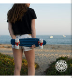 Oceans Swell 22” Cruiser Skateboard Complete-Red, Blue, and White