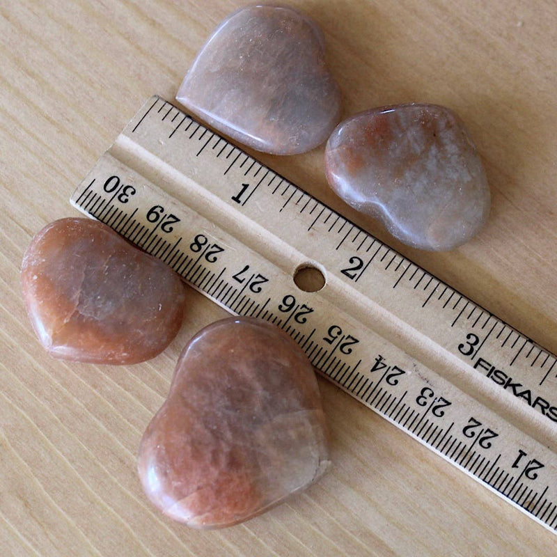 Peach Moonstone Mini Heart Shaped Gemstone (Crystals & Stones)