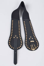 Studded Wide Stretch Belt: Black Silver | WILD FLIER GIFTS AND APPAREL