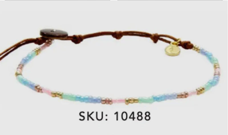 Lotus and Luna Beaded Anklets
