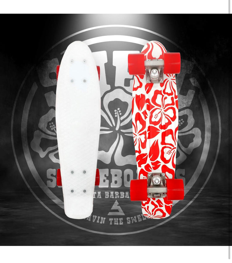 Aloha Swell 22” Cruiser Skateboard Complete-White/Red