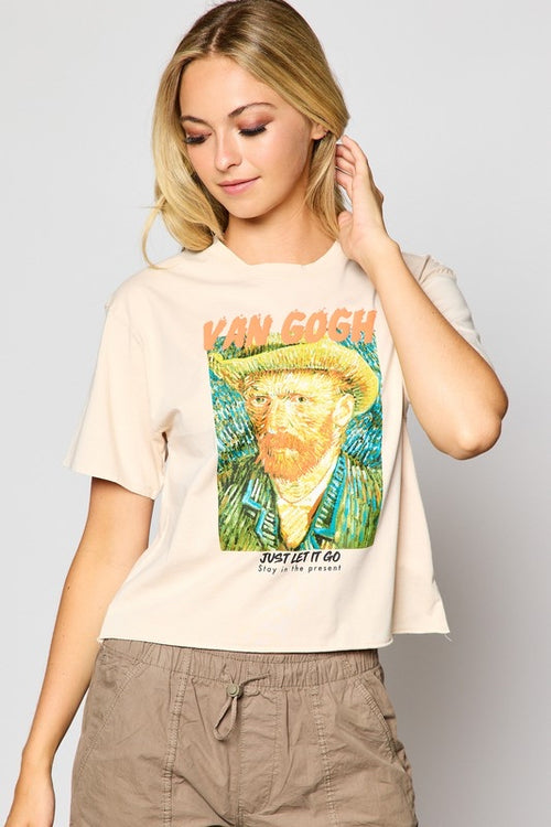 Organic Generation Van Gogh Just Let It Go Cropped Tee - WILD FLIER GIFTS AND APPAREL