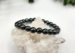 Hematite Faceted 8mm Gemstone Bracelet Stretchable-7.5"L