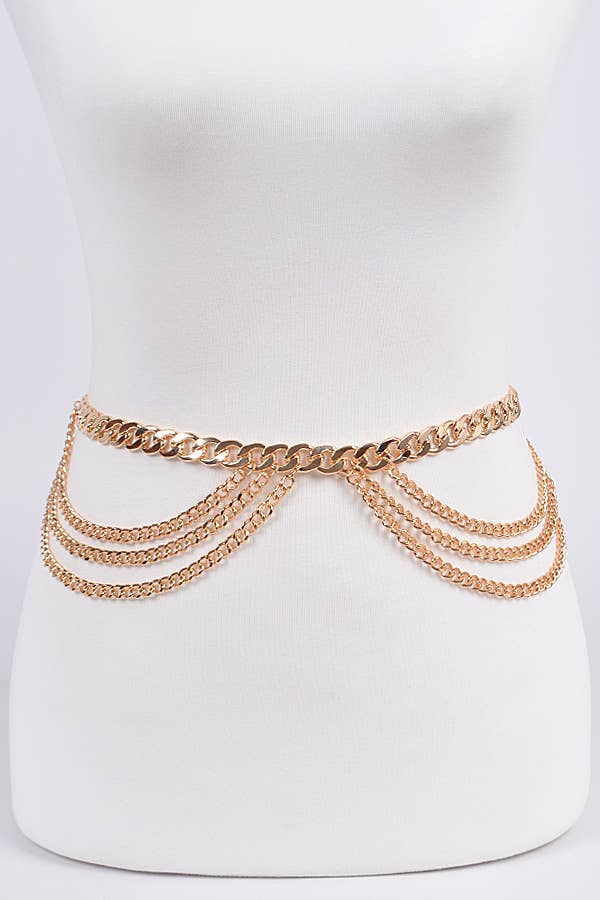Symmetric Chain Belt: Gold | WILD FLIER GIFTS AND APPAREL