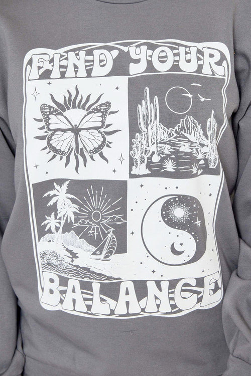 Find Your Balance Oversized Fleece Sweatshirt | WILD FLIER GIFTS AND APPAREL