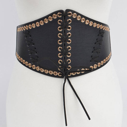 Corset stretch belt W/eyelet: BKGD | WILD FLIER GIFTS AND APPAREL
