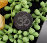 Shungite EMF Cell Phone Tile Engraved with OM - 25mm