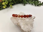 Banded Carnelian Faceted 8mm  Gemstone Bracelet-7.5" Long