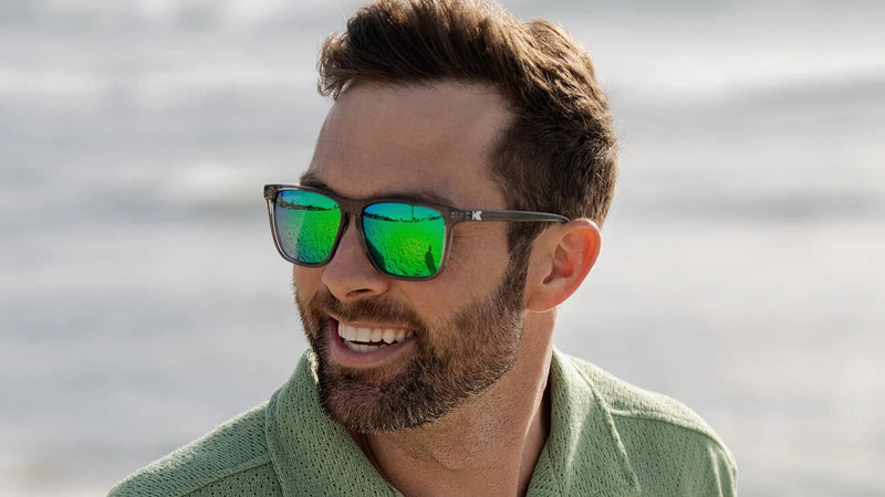 Knockaround Clear Grey / Green Moonshine Fast Lanes Sport Unisex Polarized Sunglasses | WILD FLIER GIFTS AND APPAREL