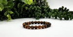 Yellow Tiger Eye Faceted Bracelet 8mm Stretchable Beads 7.5" L