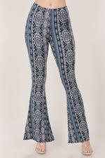 Navy Patterned Flared Pants | WILD FLIER GIFTS AND APPAREL