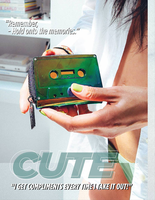 70270 Small Womens Cute Wallet Retro 80 Cassette Tape Purple | WILD FLIER GIFTS AND APPAREL