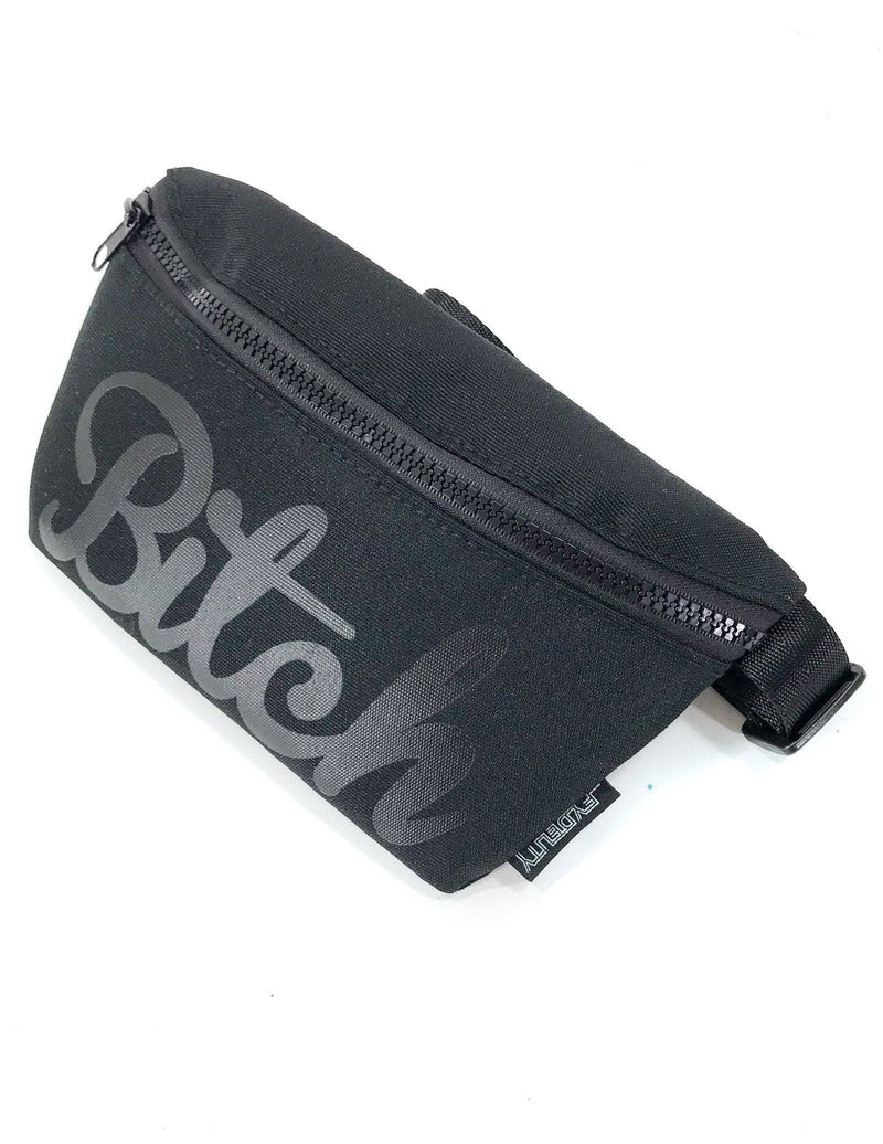 83024: Fanny Pack | Slim | WERDS Bitch Black & Black | WILD FLIER GIFTS AND APPAREL