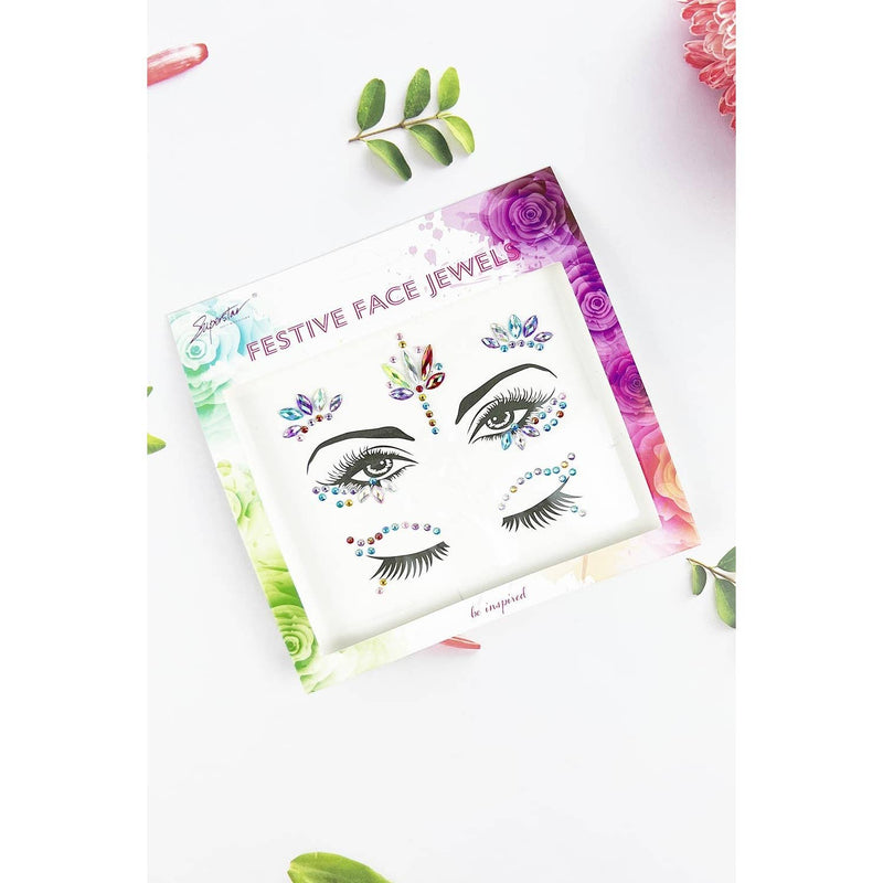 SHINNY CRYSTAL  RHINESTONE FESTIVE FACE STICKER: ASSORTED / ONE | WILD FLIER GIFTS AND APPAREL