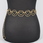 Heart Shape And O Ring Metal Chain Belt PB8612: GD | WILD FLIER GIFTS AND APPAREL