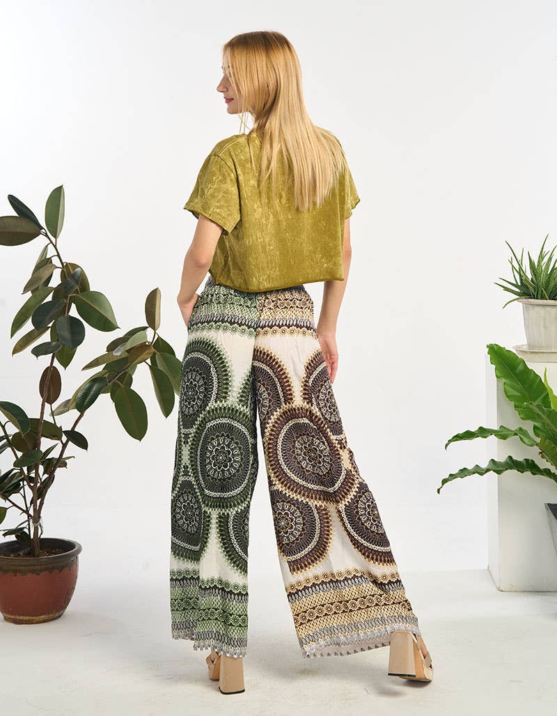 Floral Print Wide Leg Pant(TH-1995): One Size | WILD FLIER GIFTS AND APPAREL