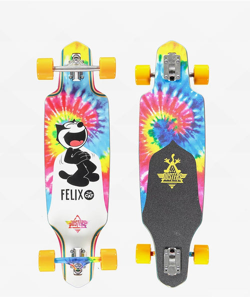 Dusters x Felix The Cat Channel 34” Drop Through Longboard Complete | WILD FLIER GIFTS AND APPAREL