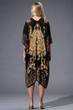 Brown Yellow Multicolored Kimono | WILD FLIER GIFTS AND APPAREL