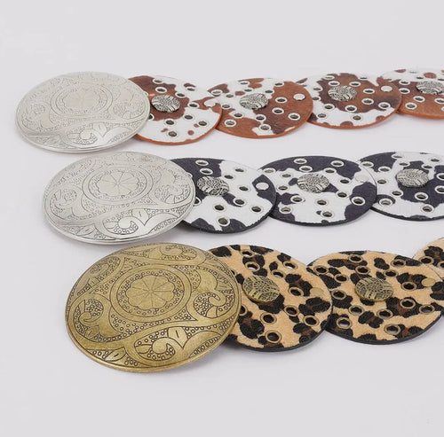 Cow Faux Animal Fur Disc Belt | WILD FLIER GIFTS AND APPAREL