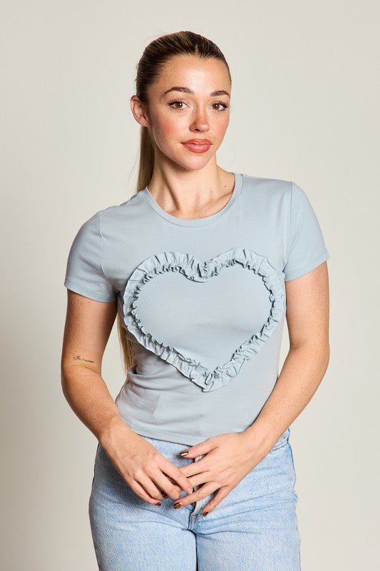 Heart Ruffle Baby Tee | WILD FLIER GIFTS AND APPAREL