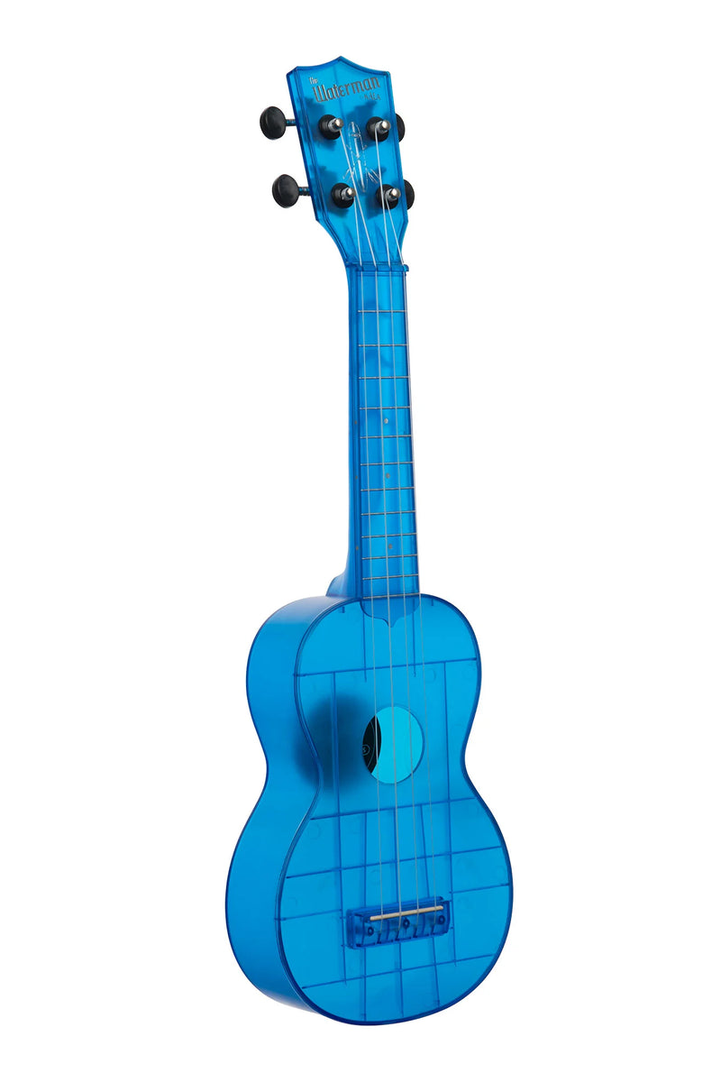 Kala Waterman Sea Glass Collection Cobalt Blue Transparent Soprano Ukulele