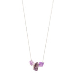 Rough Stone Amethyst Silver Necklace