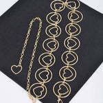 Heart Shape And O Ring Metal Chain Belt PB8612: GD | WILD FLIER GIFTS AND APPAREL